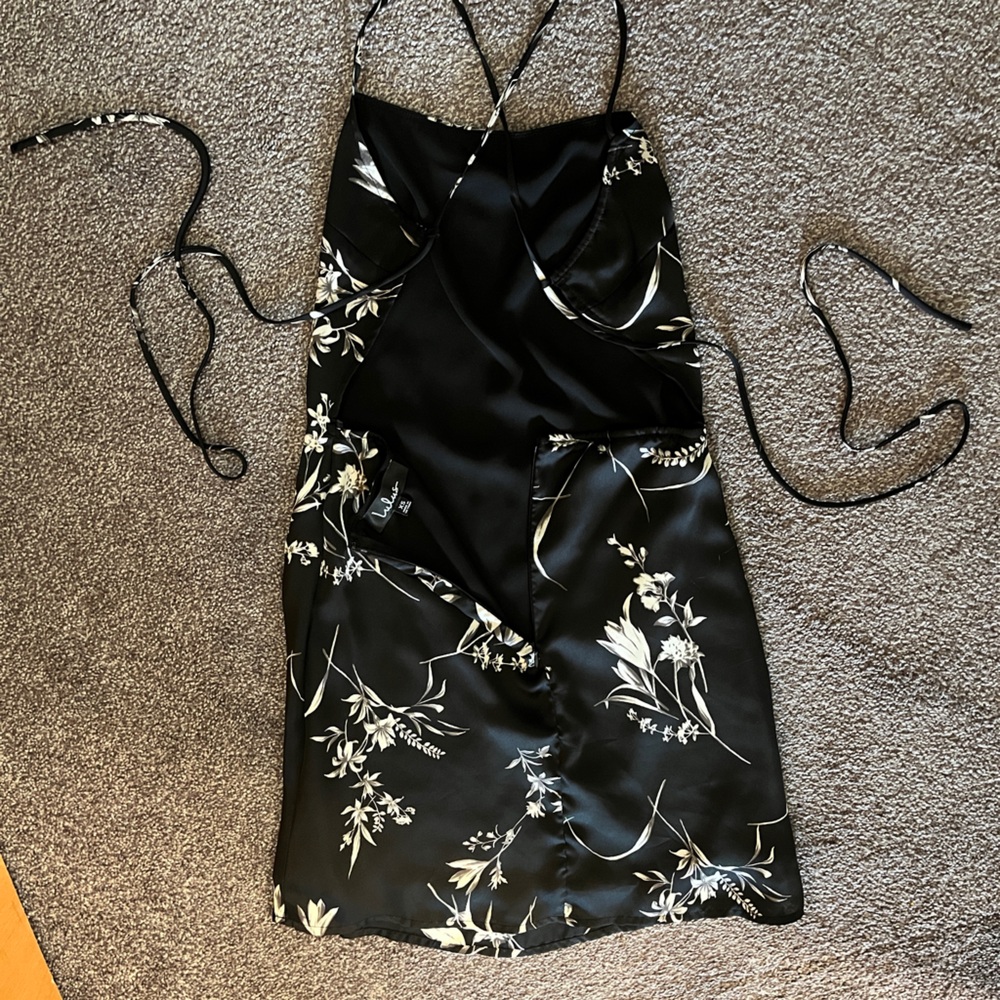 Lulu's Black Dress with White Floral Pattern - Picture 5 of 5